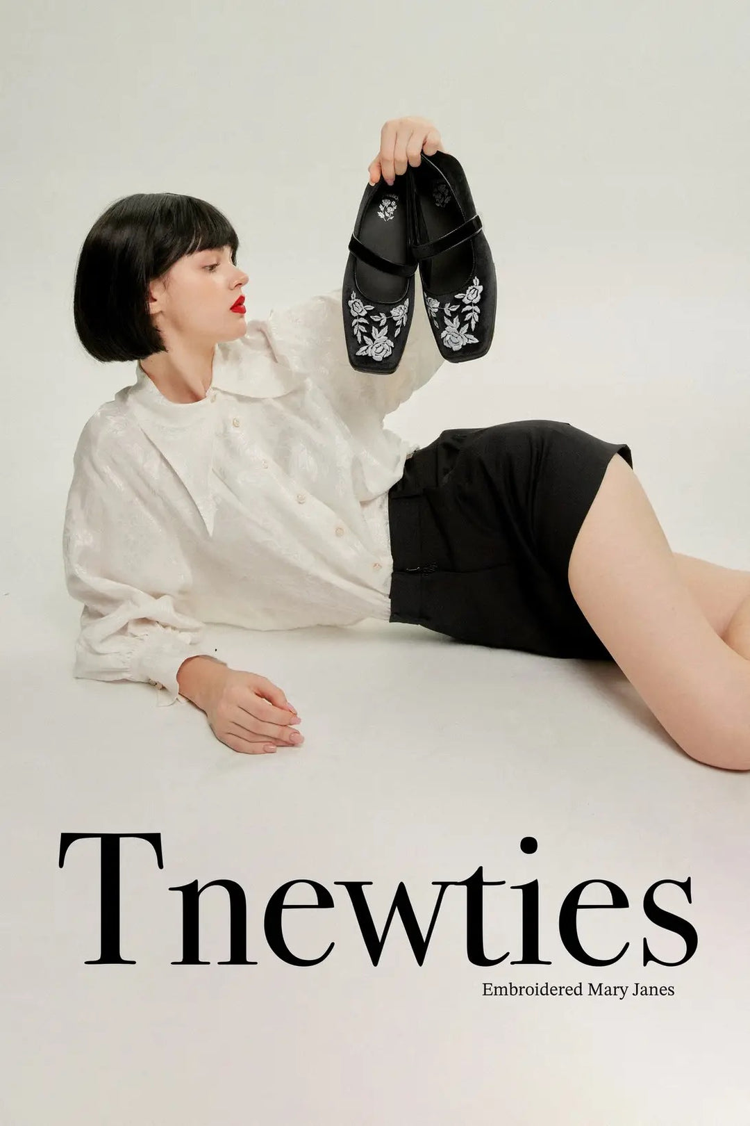 TNEWTIESオリジナル刺繍パンプス-Black – Tnewties