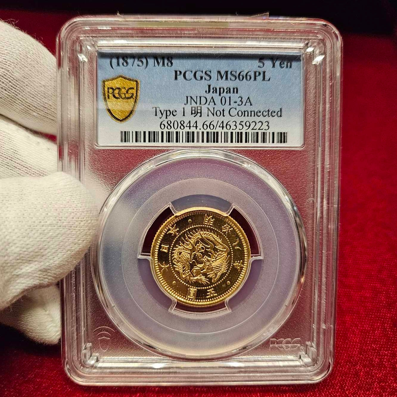 JK-063] Old 5 Yen Gold 1875 (M8) MS-66PL – TNT Store