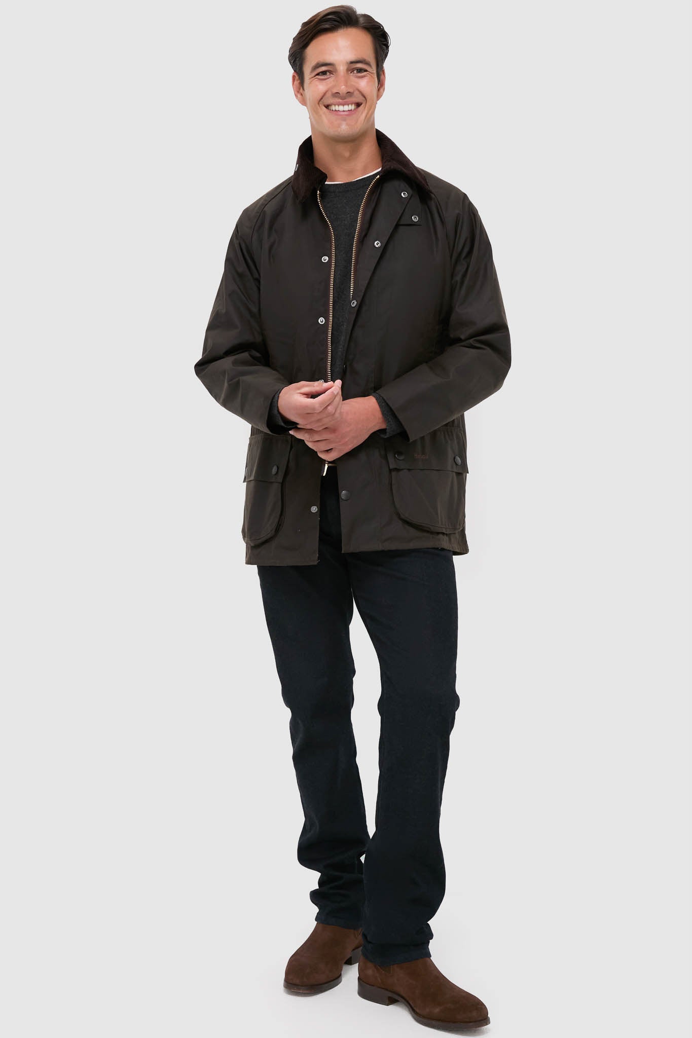 Men's Olive Beaufort Wax Jacket | Barbour