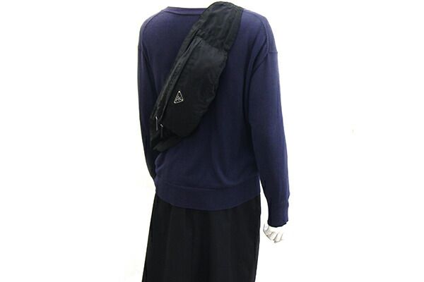 楽天市場】プラダ ボディバッグ V132 ブラック ナイロン 中古 ウエスト