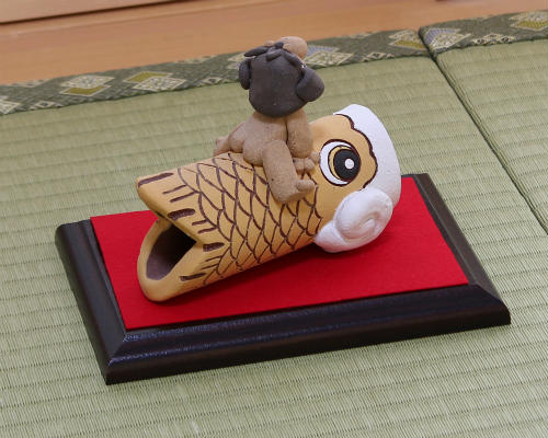 楽天市場】信楽焼 鯉のぼり 黄土 小 おしゃれ 5月人形 置物 端午の節句