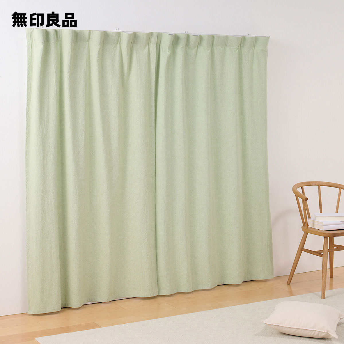 楽天市場】綿洗いざらし平織ノンプリーツカーテン・幅100×丈