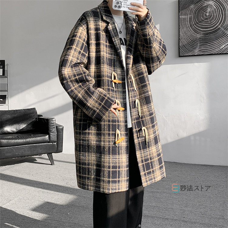 楽天市場】コート ダッフルコート メンズ チェスターコート チェック柄