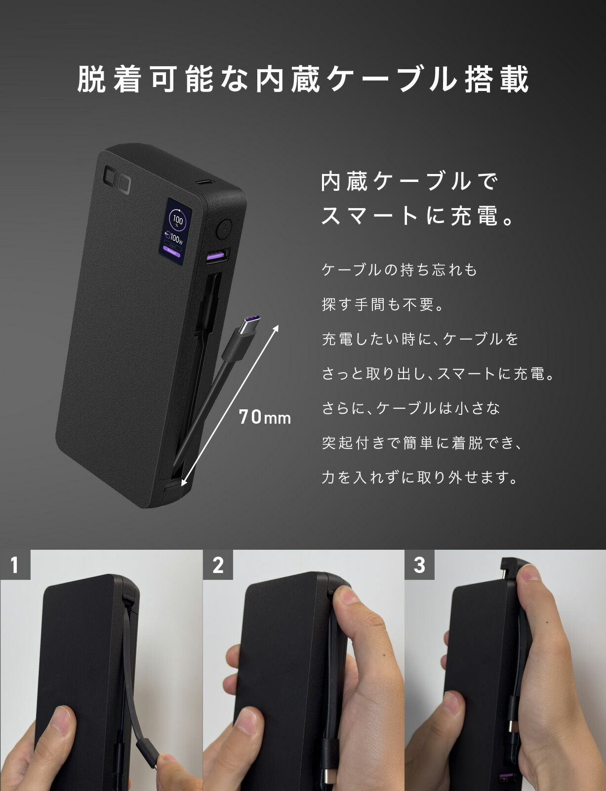 楽天市場】CIO SMARTCOBY Pro CABLE 100W 20K | モバイルバッテリー