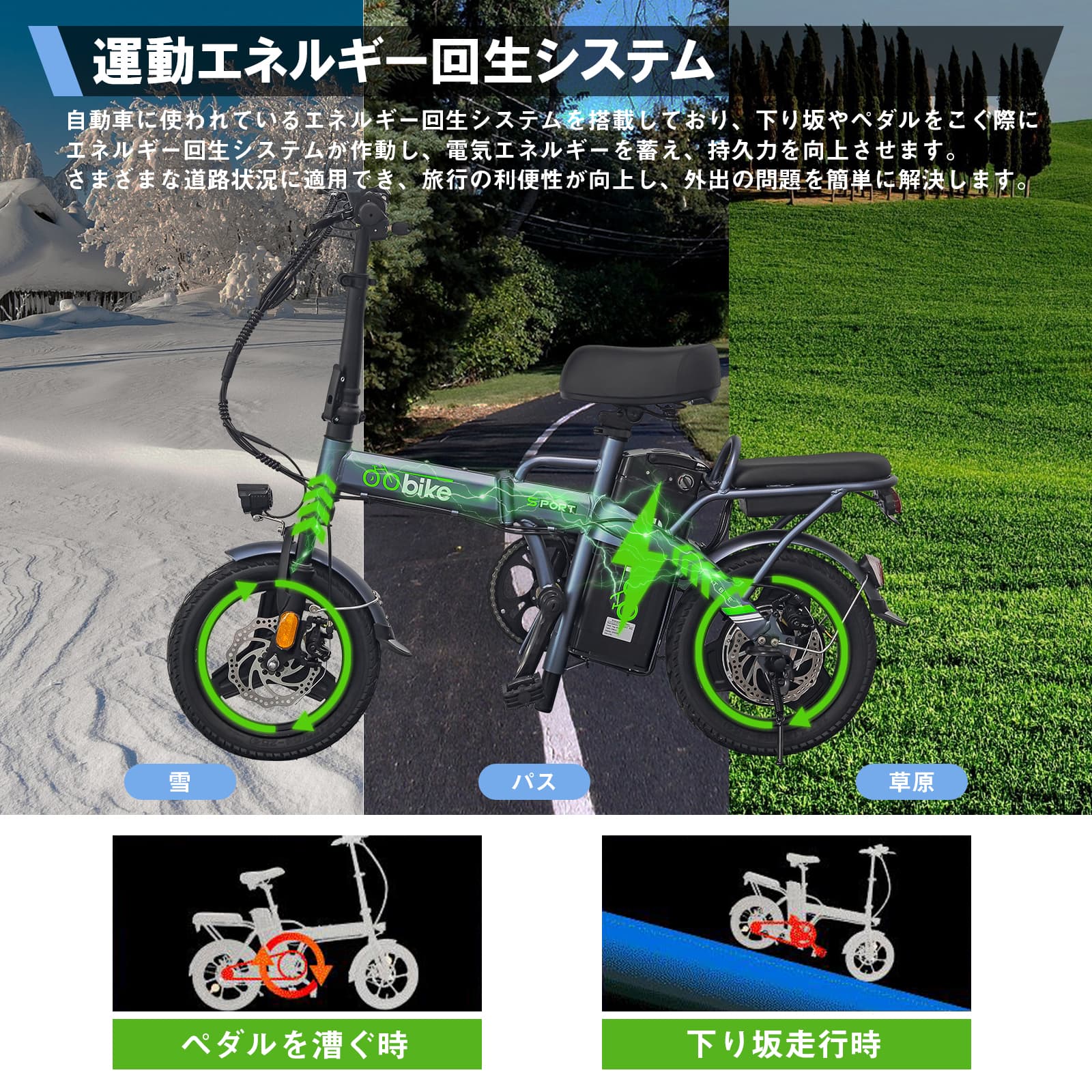 楽天市場】電動アシスト自転車 折りたたみ 14インチ 大容量10.4Ah 続行