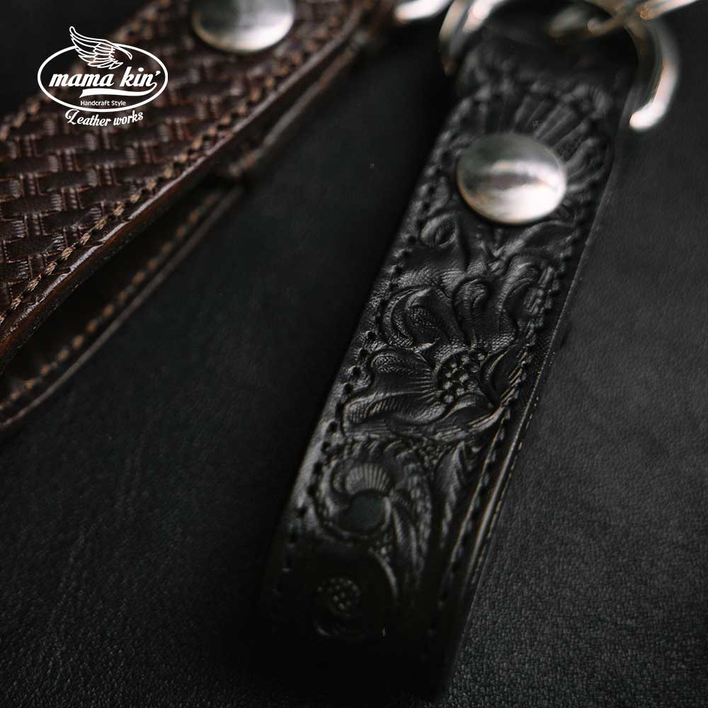 楽天市場】MAMA KIN' レザーカービング キーホルダー キーリング