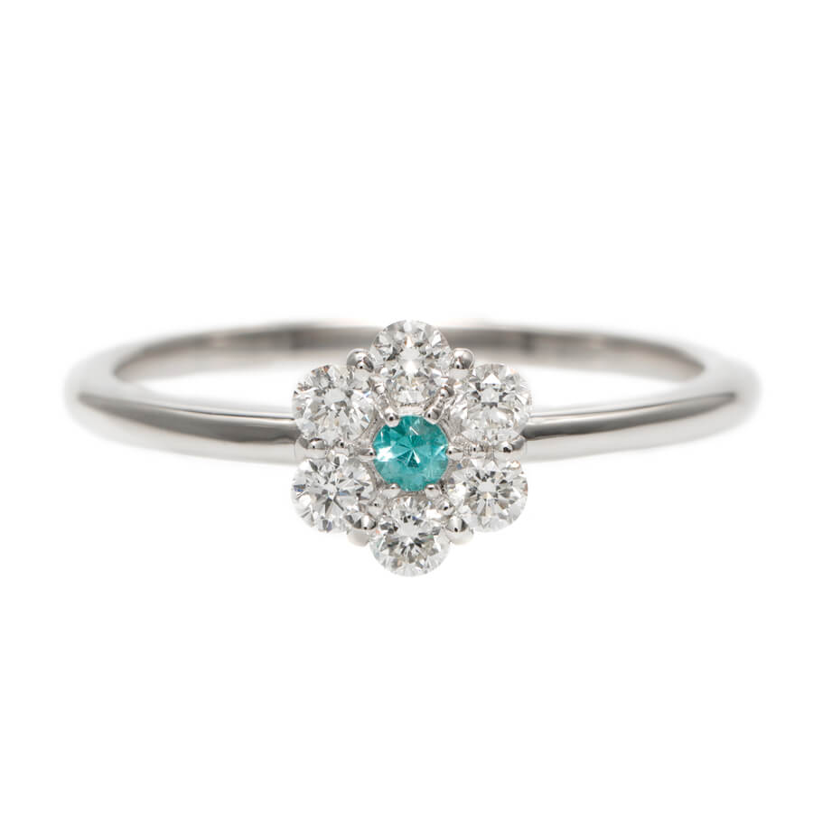 ば*✨様 希少石 pt999パライバトルマリン0.1ctダイヤリング パライバ