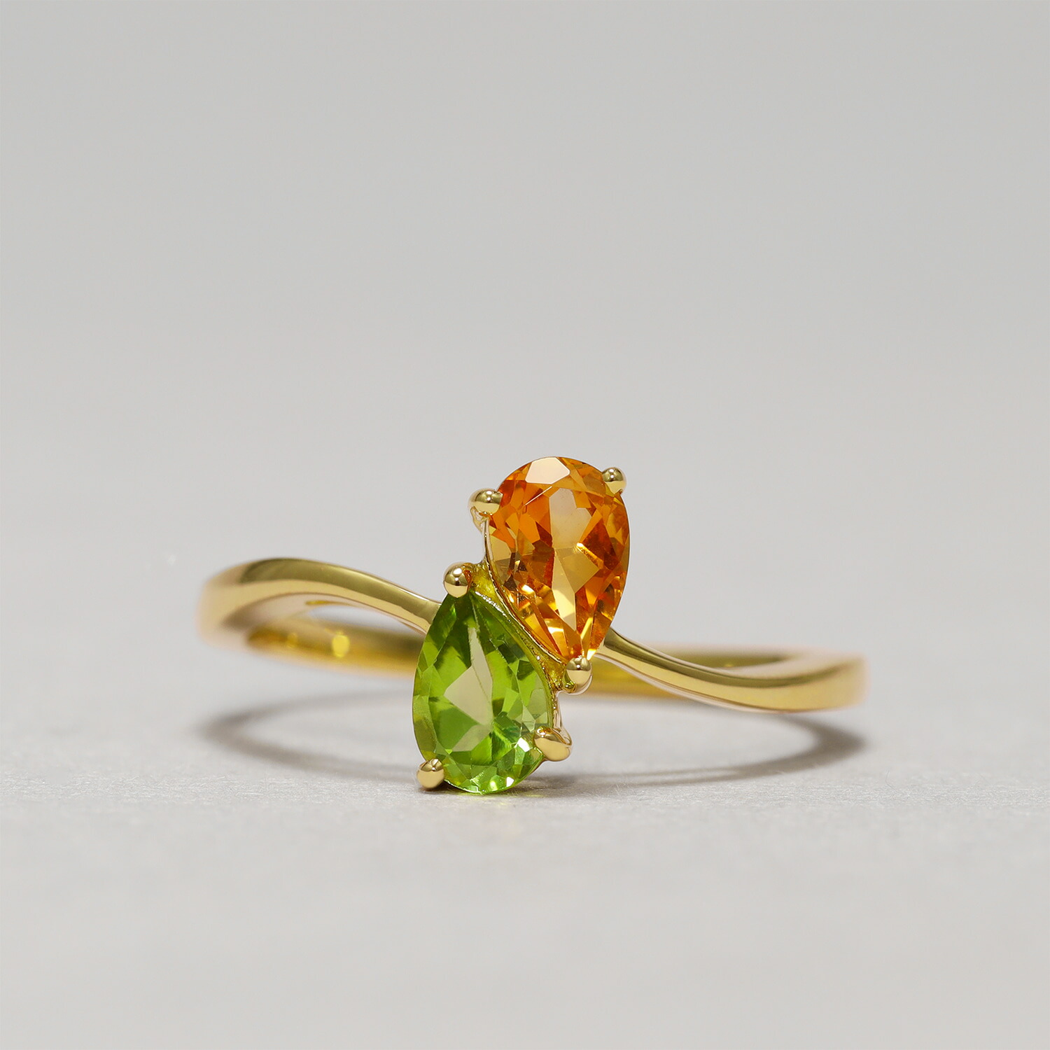 楽天市場】ペリドット シトリン リング 18金 イエローゴールド k18