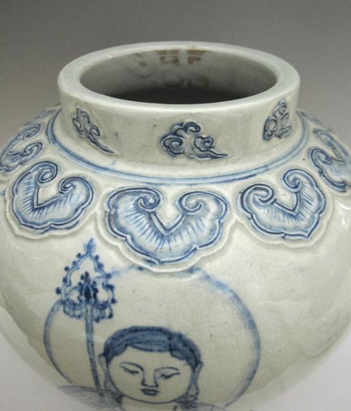 楽天市場】李朝 青花仏文蓋付壺 全高36cm 韓国 朝鮮 陶磁器 希少 地蔵