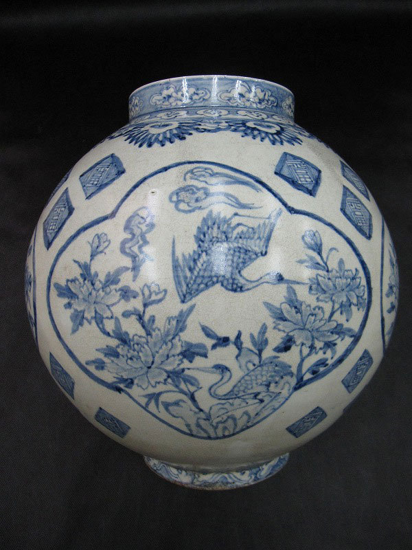 楽天市場】李朝 青花窓絵牡丹鶴文壺 高さ約33cm 韓国 朝鮮 陶磁器 希少