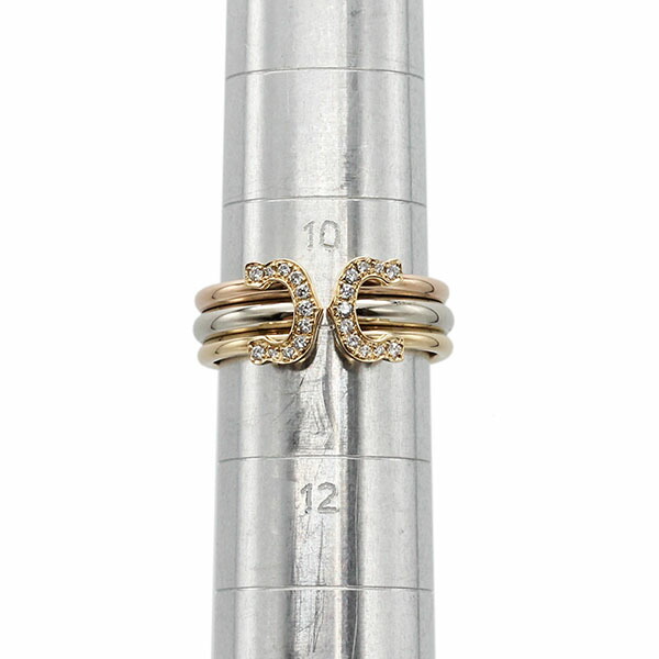 楽天市場】カルティエ Cartier 2C ダイヤモンド リング #51 K18YG/WG