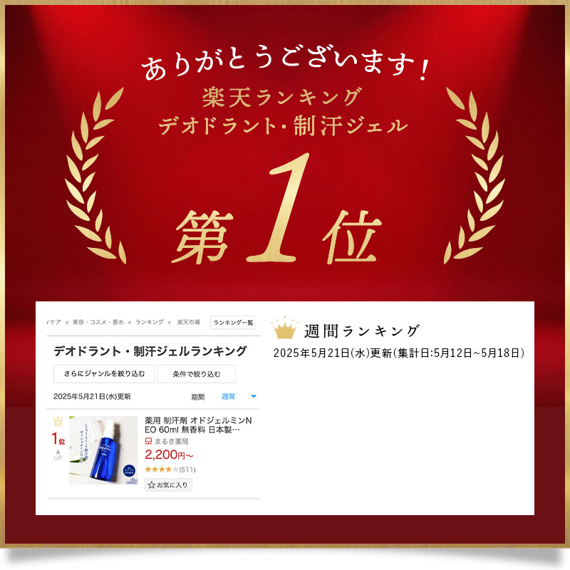 楽天市場】ジェル1位 デオドラント オドジェルミンNEO 60ml 制汗