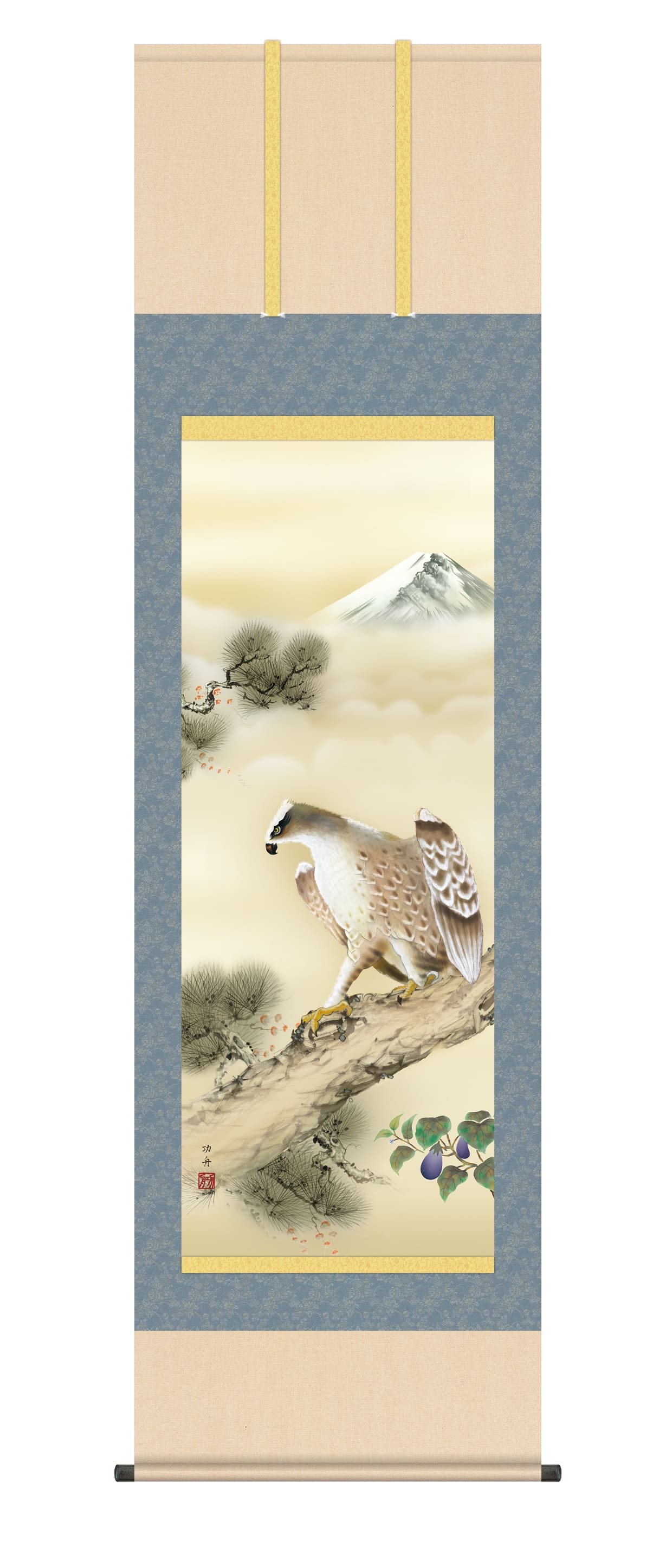 楽天市場】掛け軸／掛軸一富士二鷹三茄子（瀬田 功舟） 開運 初夢 富士