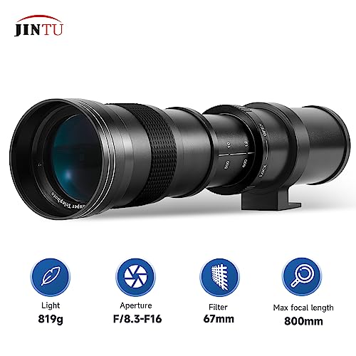 楽天市場】JINTU 420-800mm 望遠ズームレンズF/8.3-F16 キヤノン用80D