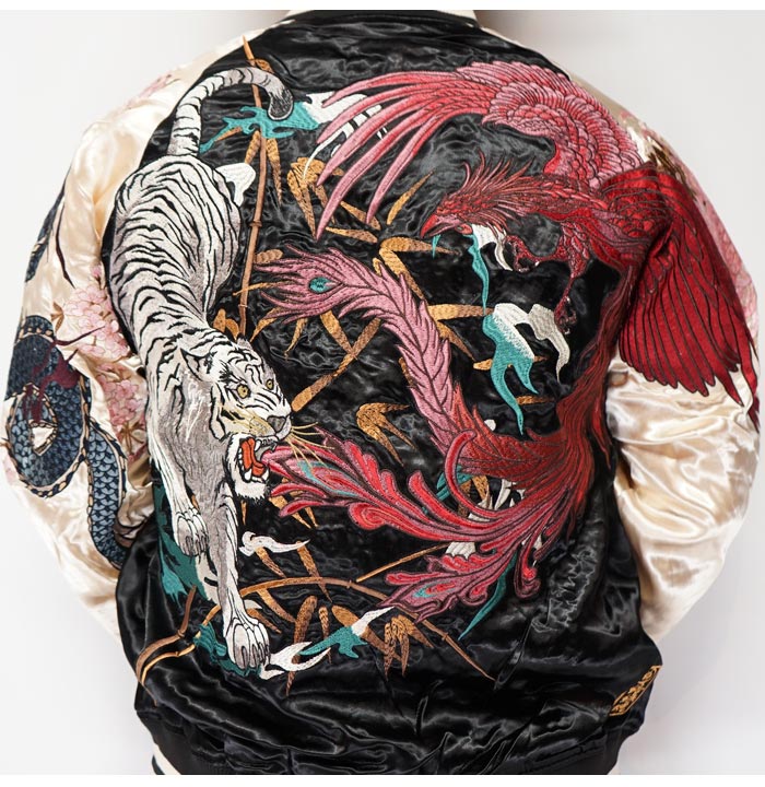 楽天市場】絡繰魂 カラクリダマシイ 和柄 スカジャン メンズ 粋 総刺繍