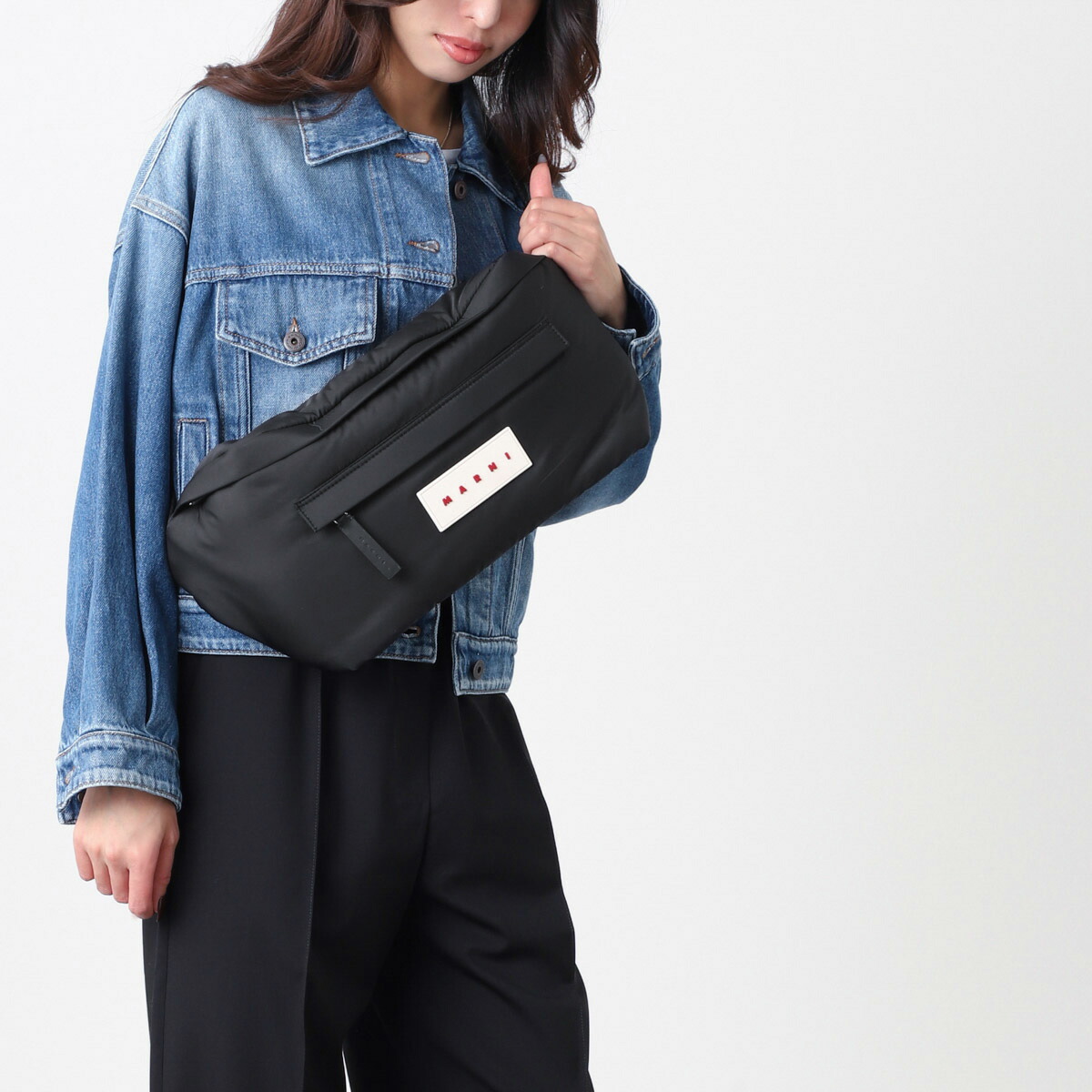 楽天市場】マルニ MARNI クロスボディバッグ バムバッグ ブラック