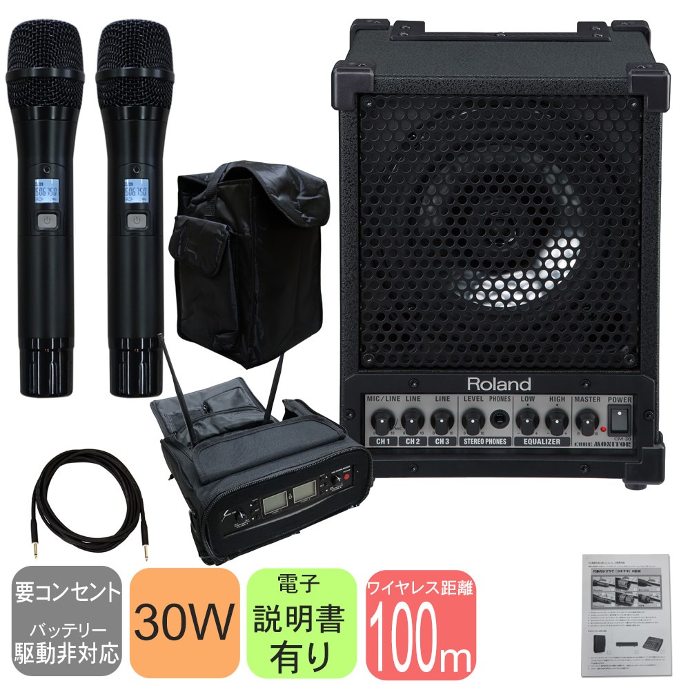 楽天市場】ソフトケース付き□ワイヤレスマイク2本セット 出力30W 簡易