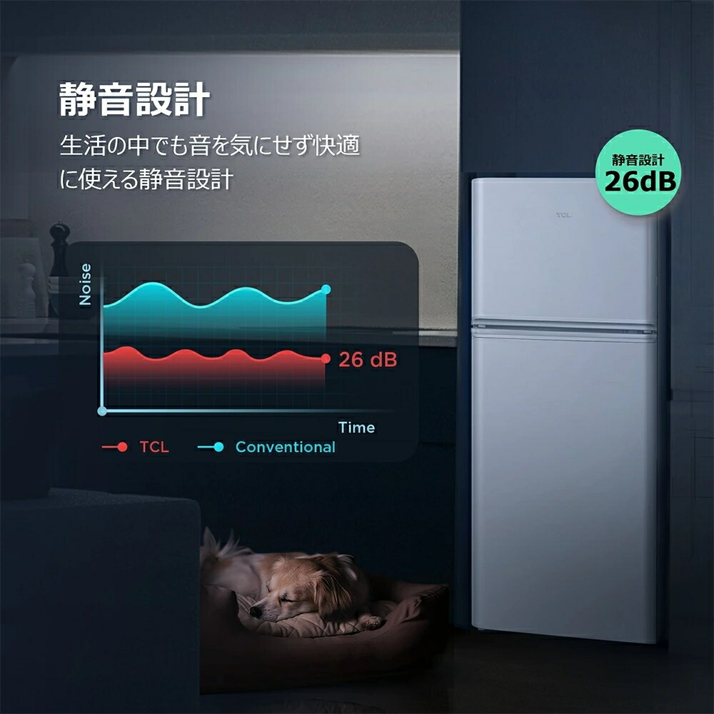 楽天市場】[在庫限り] TCL 2ドア冷蔵庫 冷凍室付 114L P114AM-W