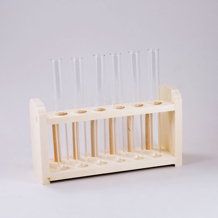 楽天市場】ガラス製試験管 （1本）・木製試験管立てとのセット(6本入り