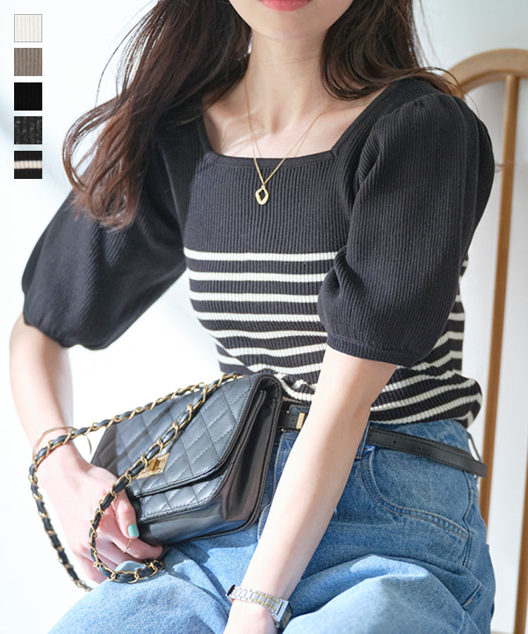 楽天市場】≪ 特別セール ≫ ニット トップス 半袖 5分袖 レディース