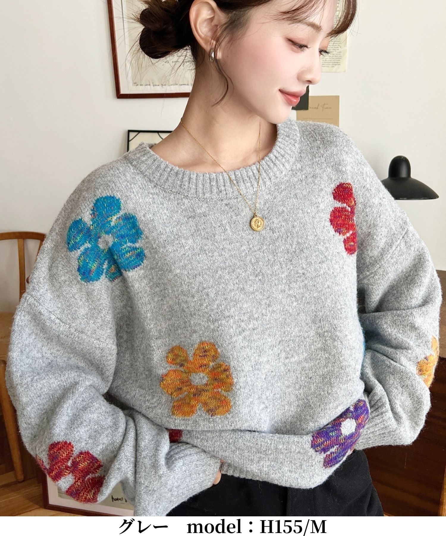 楽天市場】【54%OFF 4,800→2,200円】ニット フラワー ジャガード 花