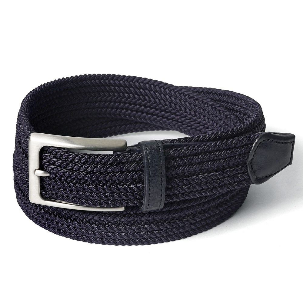 Saddler's サドラーズ イタリア製編み込みベルト 紺色ネイビー105cm