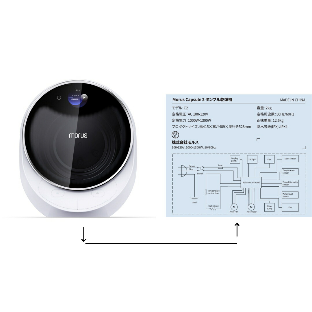 楽天市場】送料無料 Morus C2超小型衣類乾燥機 最短15分で乾燥、設置
