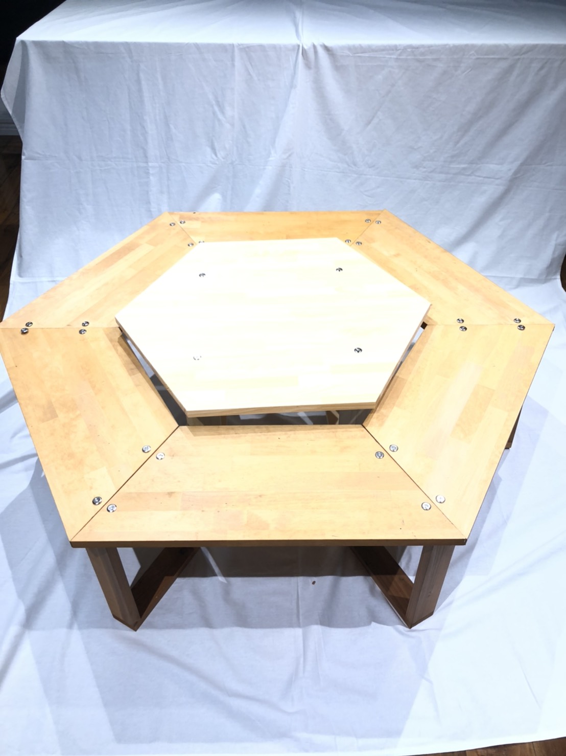 楽天市場】【六角テーブル (ALL木製・無塗装品)】 訳あり 正規品