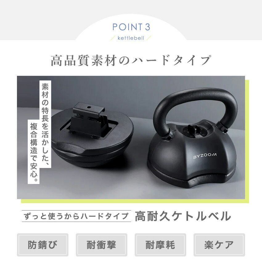 楽天市場】可変式ケトルベル 30LB (13.6kg) ホワイト ブラック Pure