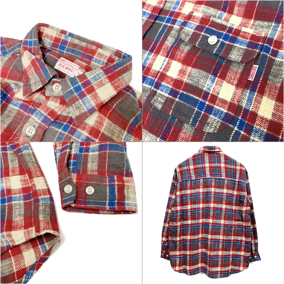 楽天市場】全2色 ビッグマック BIG MAC ネルシャツ チェックシャツ