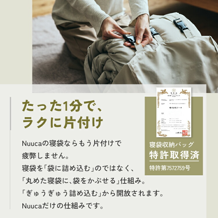 楽天市場】Nuuca 寝袋 防災 来客用 布団セット ヌーカスリープ【ISO