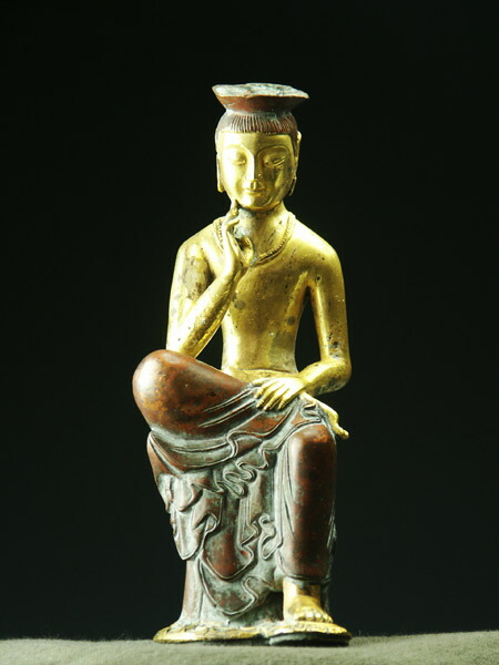 楽天市場】弥勒仏（弥勒菩薩） 銅造鍍金彫金仕上げ 一点もの : 仏像