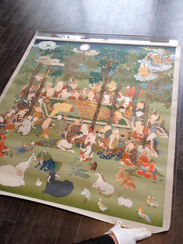 楽天市場】肉筆仏画 釈迦涅槃図 : 仏像仏画チベット美術卸の天竺堂