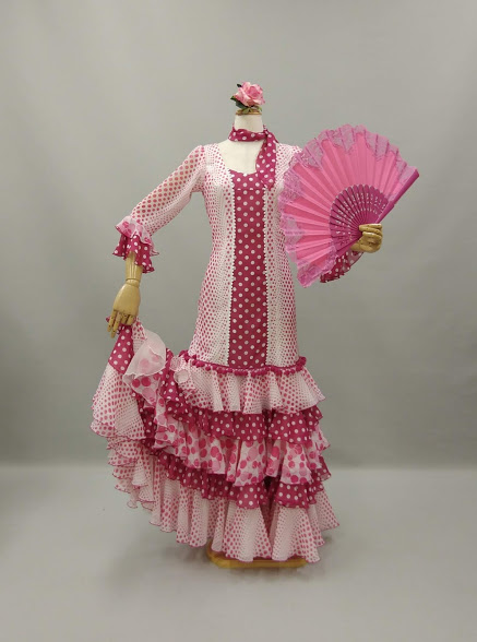 楽天市場】【 送料無料 】 フラメンコ衣装 ピンク ドット柄 ワンピース