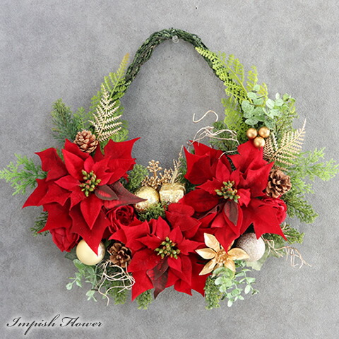 楽天市場】クリスマススワッグ ポインセチア クリスマスリース 玄関