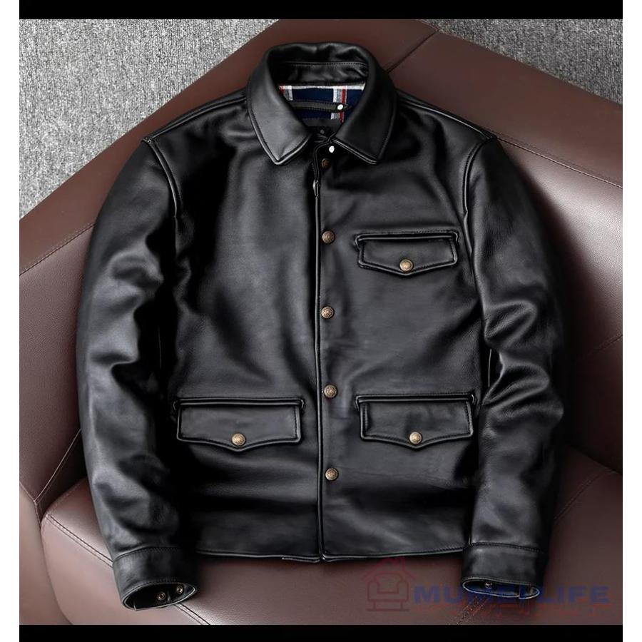 楽天市場】茶芯ホースハイド 復刻50's ドライビングコート レザー