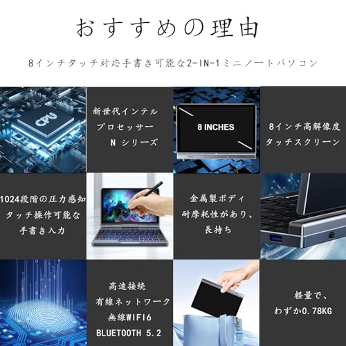 楽天市場】8インチ UMPC HDタッチスクリーン ポータブル 2-in-1