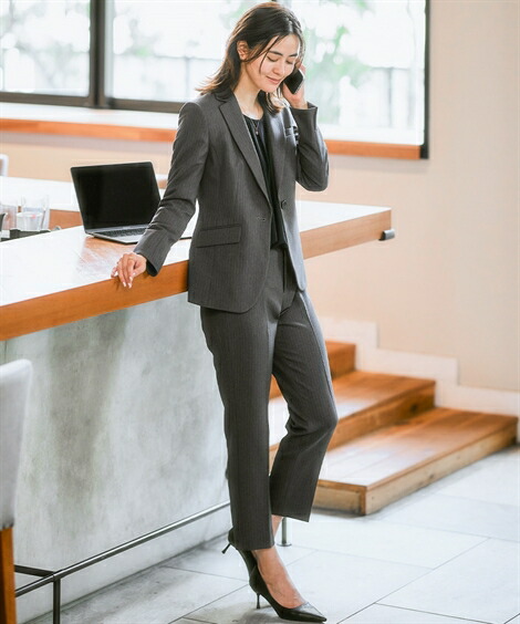 楽天市場】スーツ レディース ビジネス パンツ ウール調 洗える