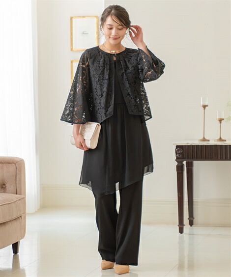 楽天市場】《サイズ交換無料》レース使い 3点セット パンツドレス