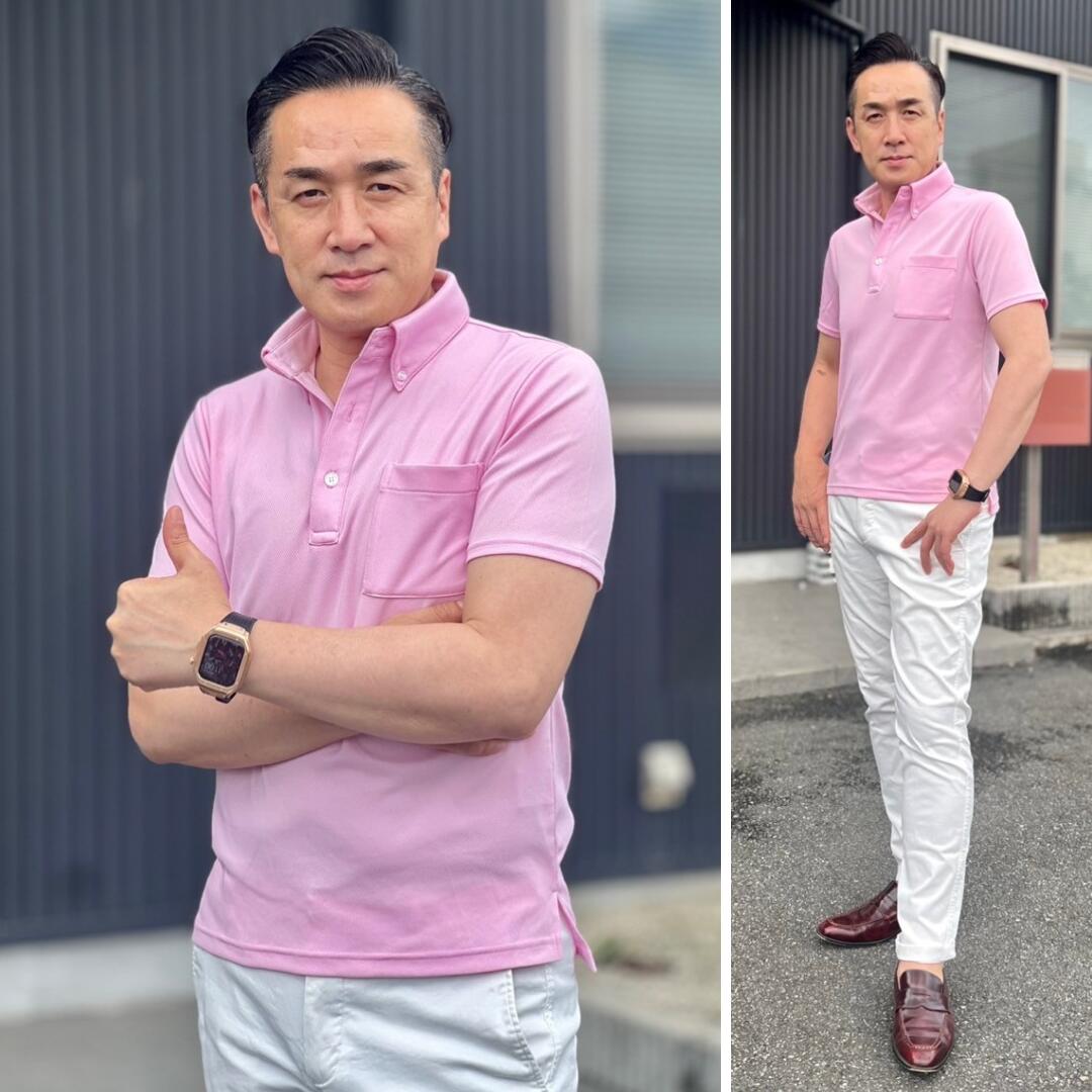 楽天市場】吸水速乾UVカットボタンダウンポロシャツ メンズ サックス