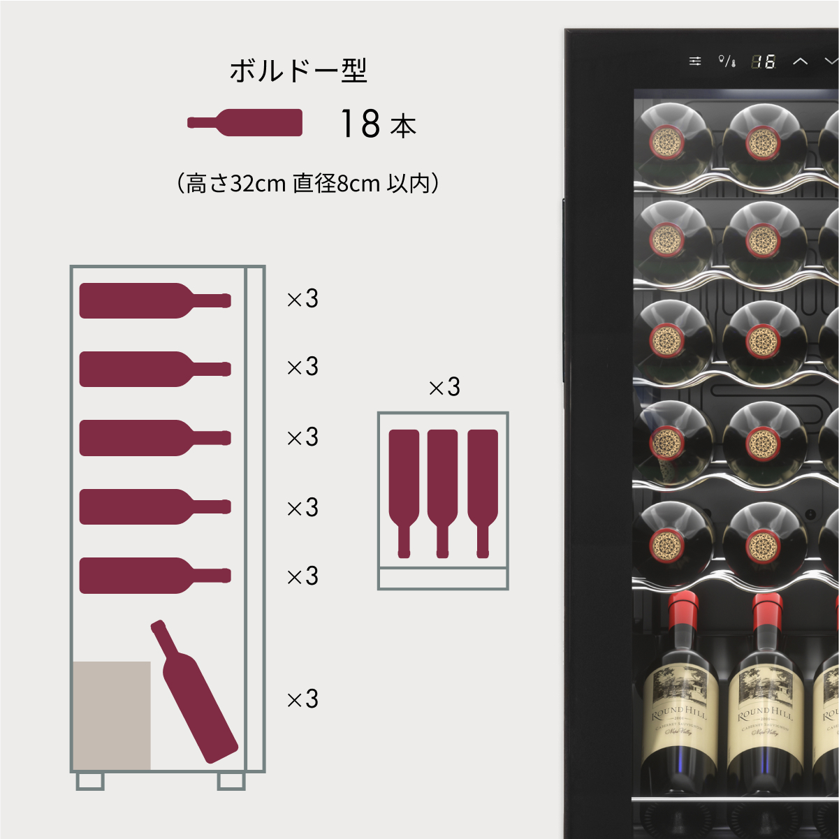 楽天市場】＼限定クーポンで31,280円／ ワインセラー 18本