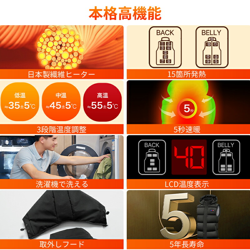 楽天市場】【COUPON+P20倍→実質5,720円】 電熱ベスト バッテリー付き