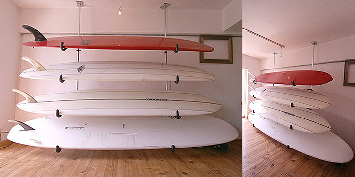 楽天市場】サーフボードラック 天井 突っ張り棒 3m 縦 ツッパリ君追加