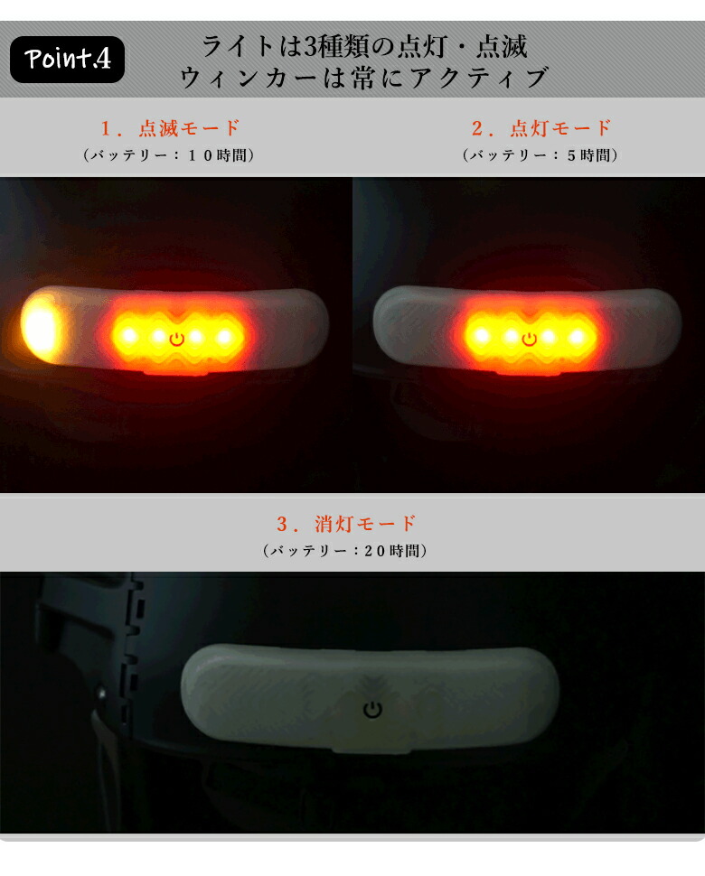 楽天市場】ヘルメット専用ウィンカー BLINXI ウインカー LEDライト