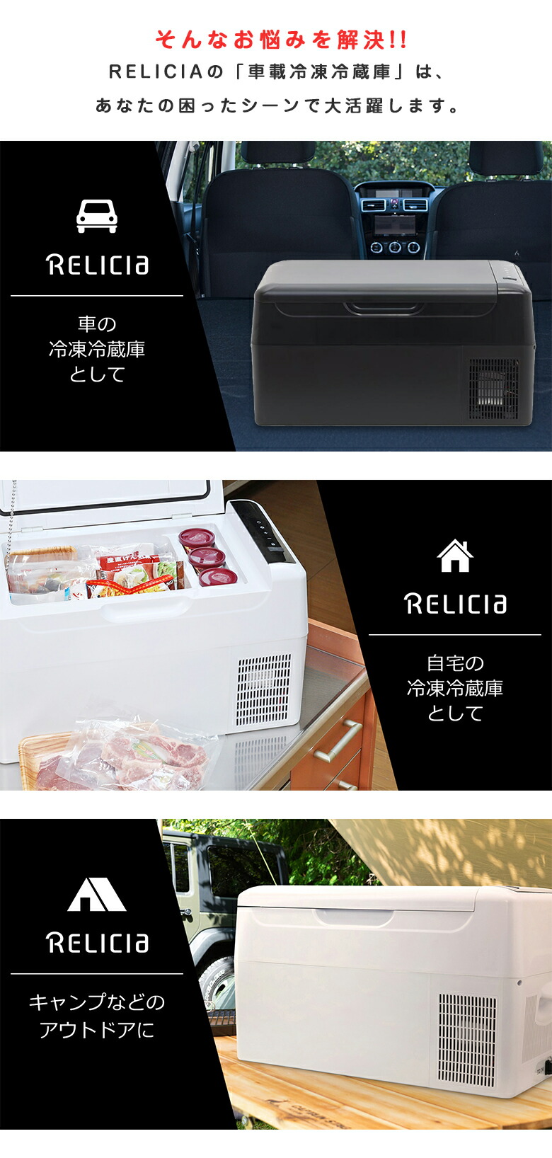 楽天市場】車載 冷凍＆冷蔵庫 RELICIA RLCーCF22 コンプレッサー式