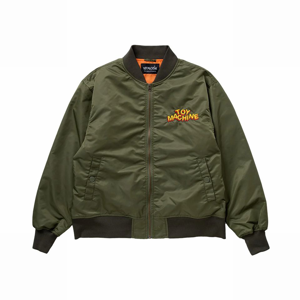 楽天市場】【TOY MACHINE / Hirotton monster bomber jacket / OLIVE