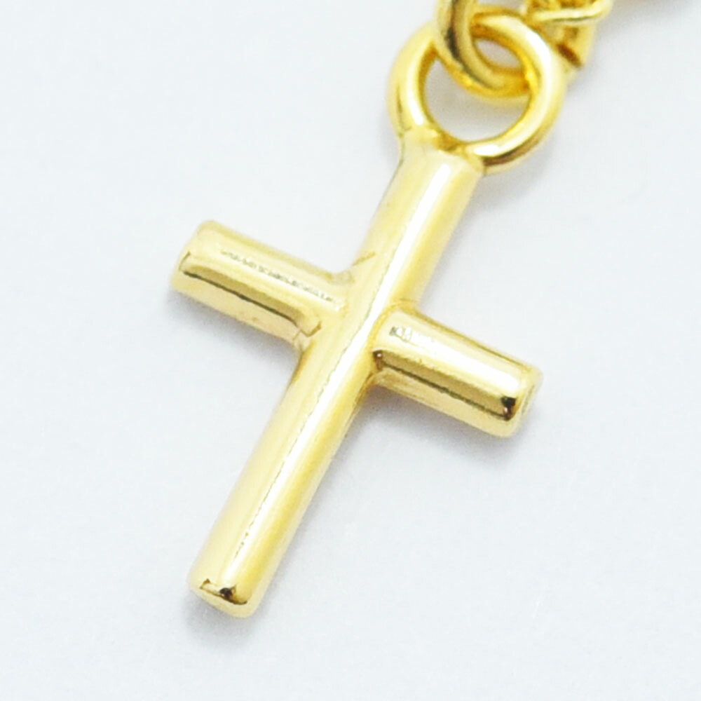 楽天市場】ロザリオ ブレスレット クロス チャーム K18 ゴールド
