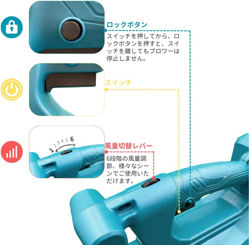 楽天市場】マキタ Makita 対応 コードレス ブロワー 送風機 6段風量