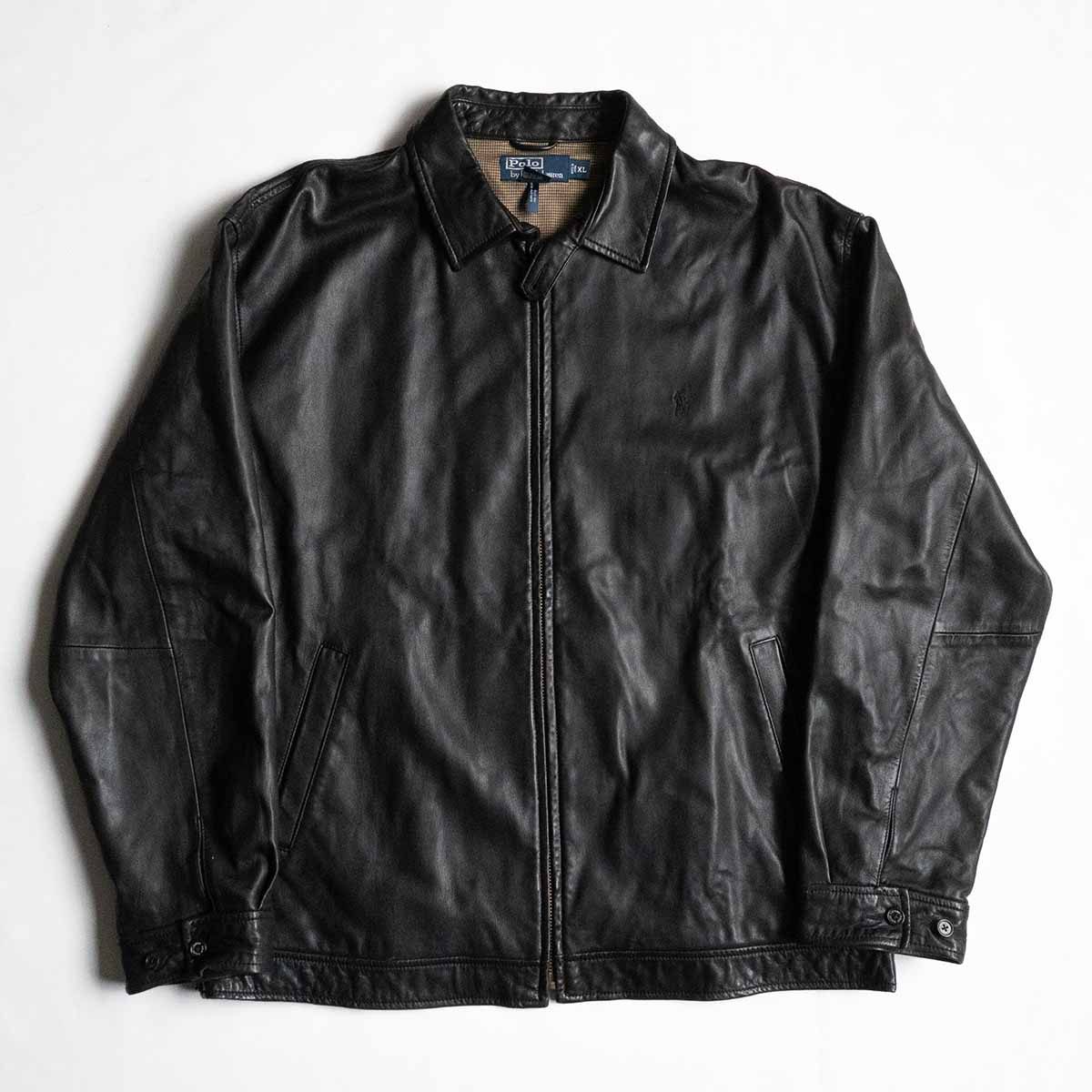 Special】超美品 ポロラルフローレン スイングトップ M黒 ラムレザー