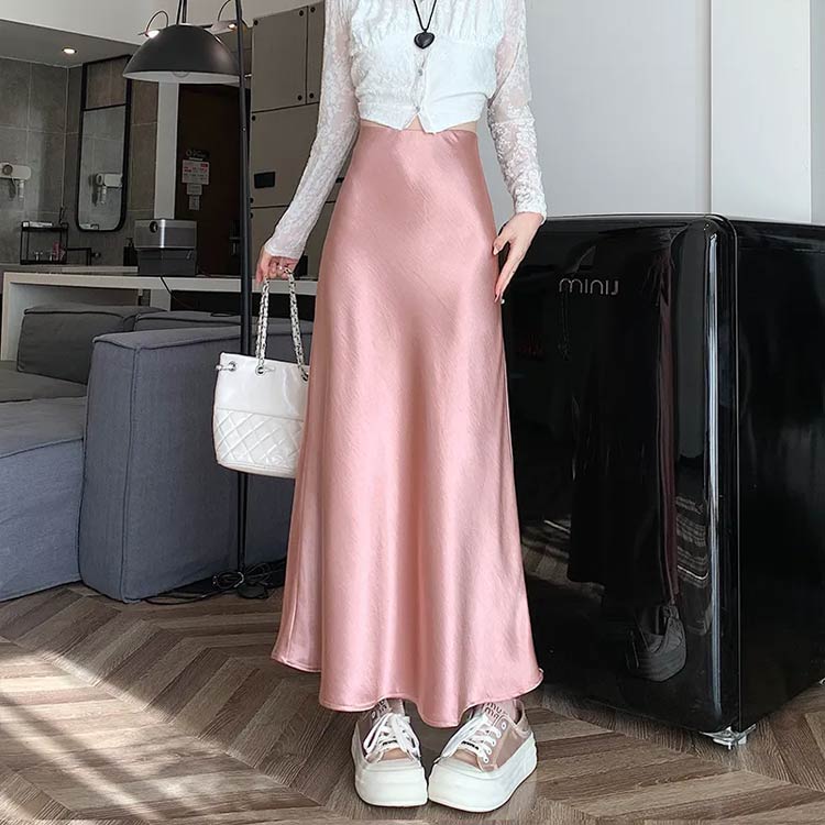 楽天市場】マーメイドスカート とろみ ロングスカート サテン aライン